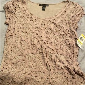 Inc brand crochet short sleeve shirt! Size M! NWT